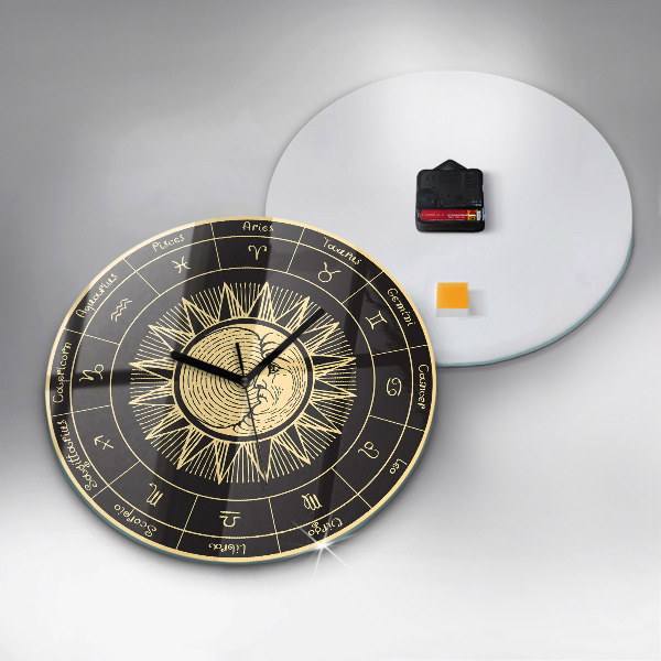 Orologio rotondo Zodiaco e Sole