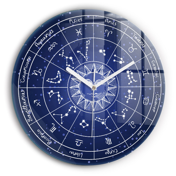 Orologio rotondo Costellazioni zodiacali su uno sfondo di cielo azzurro