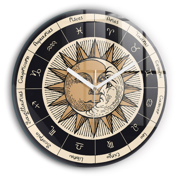 Orologio rotondo Il Sole e gli Zodiaci