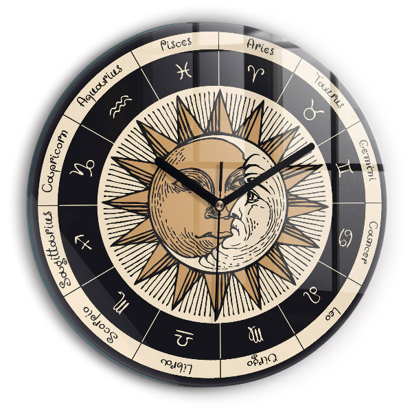 Orologio rotondo Il Sole e gli Zodiaci